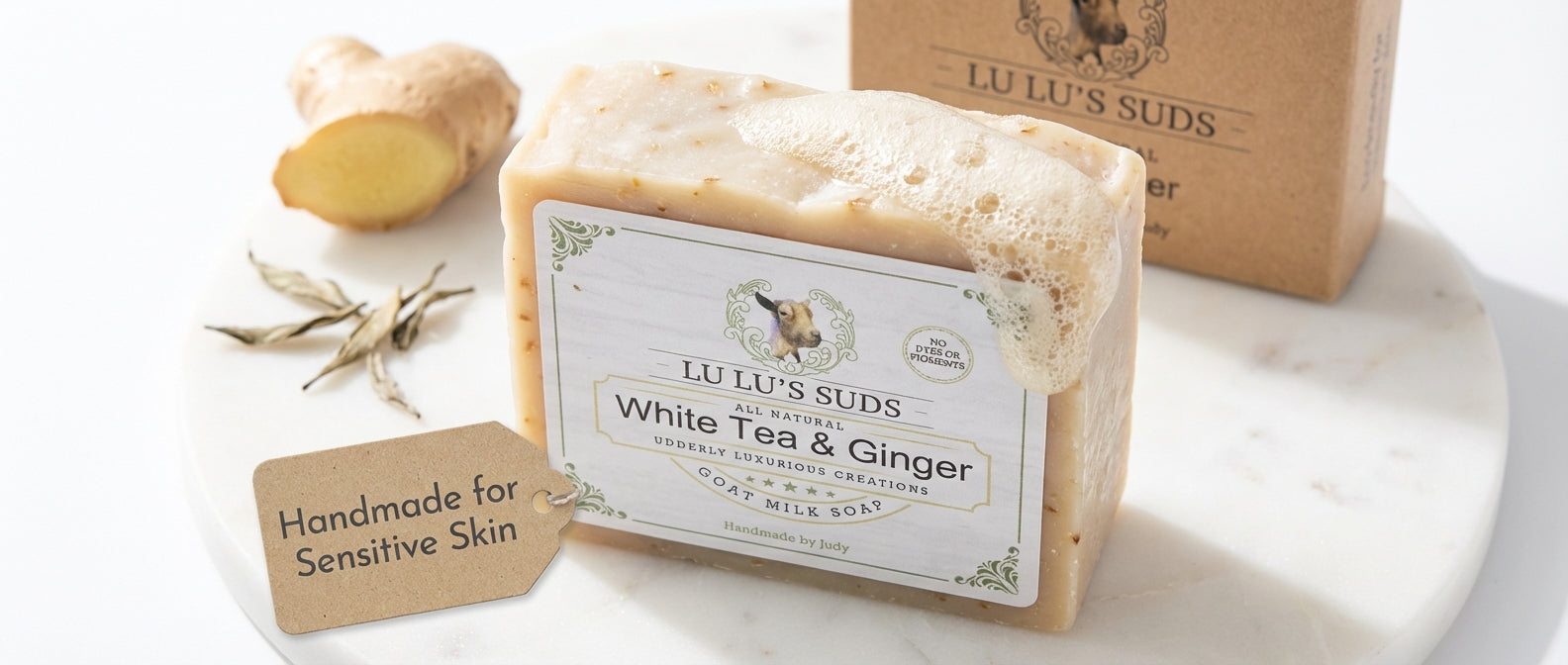 White Tea & Ginger Goat Milk Soap 5 oz.