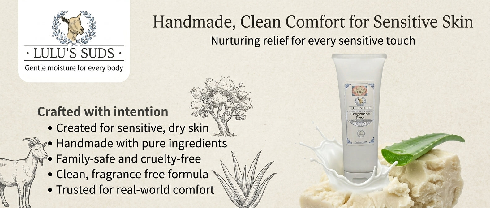 Fragrance Free Goat Milk Lotion 4 oz.