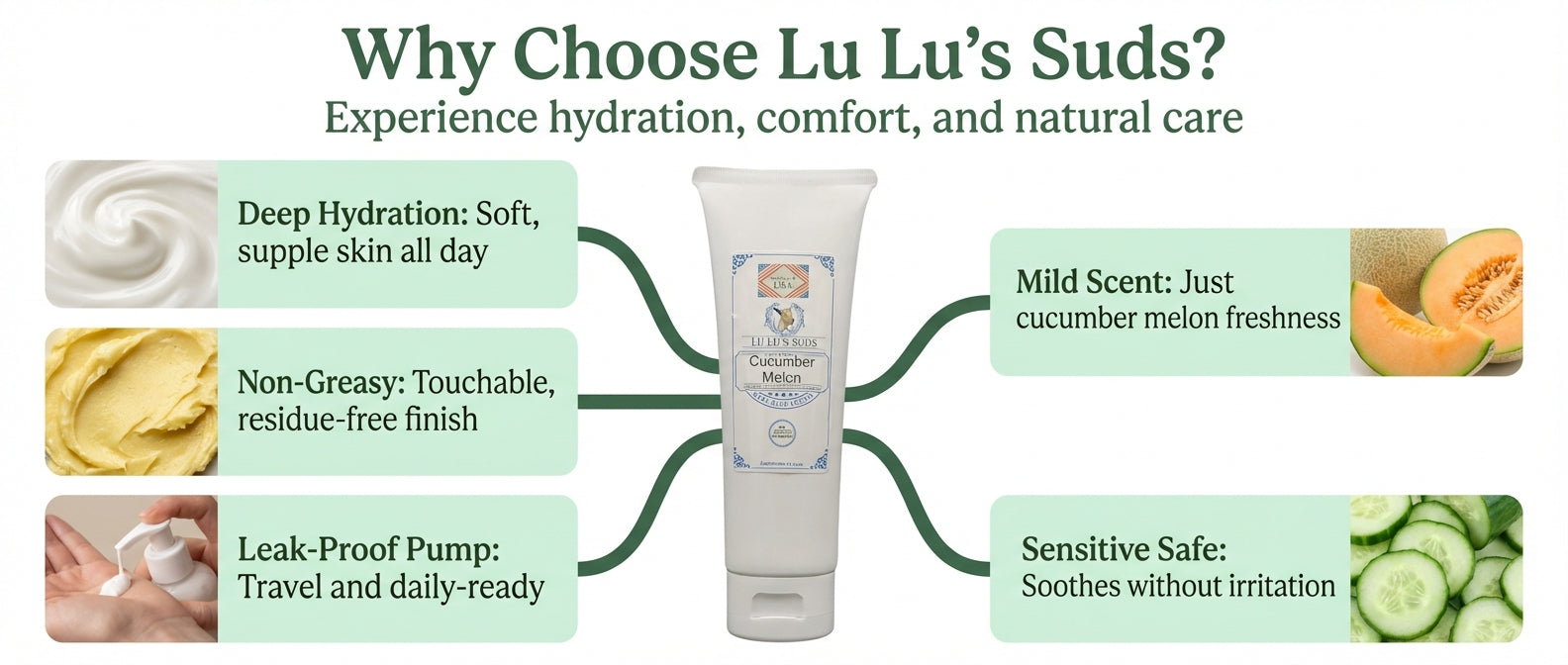 Cucumber Melon Goat Milk Lotion 8 oz.
