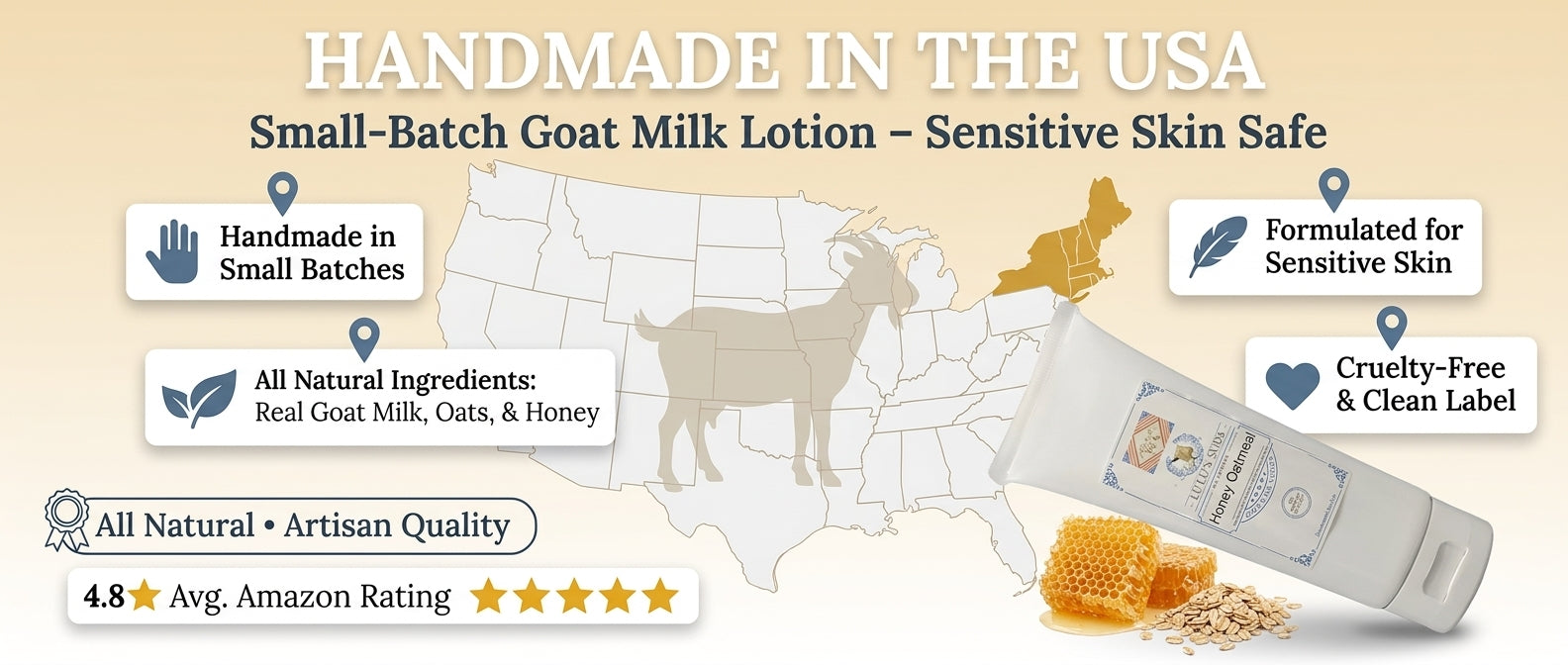 Honey Oatmeal Goat Milk Lotion 8 oz.