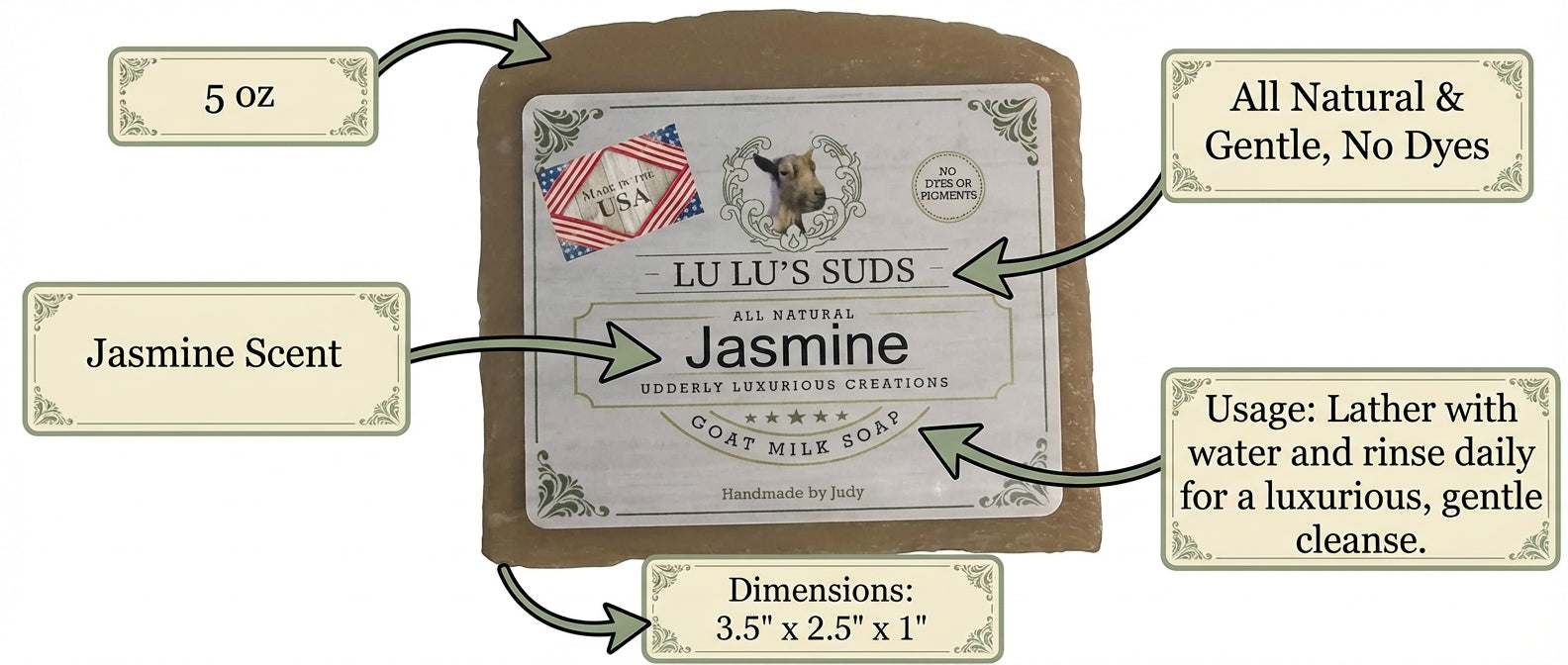 Jasmine Goat Milk Soap 5 oz.