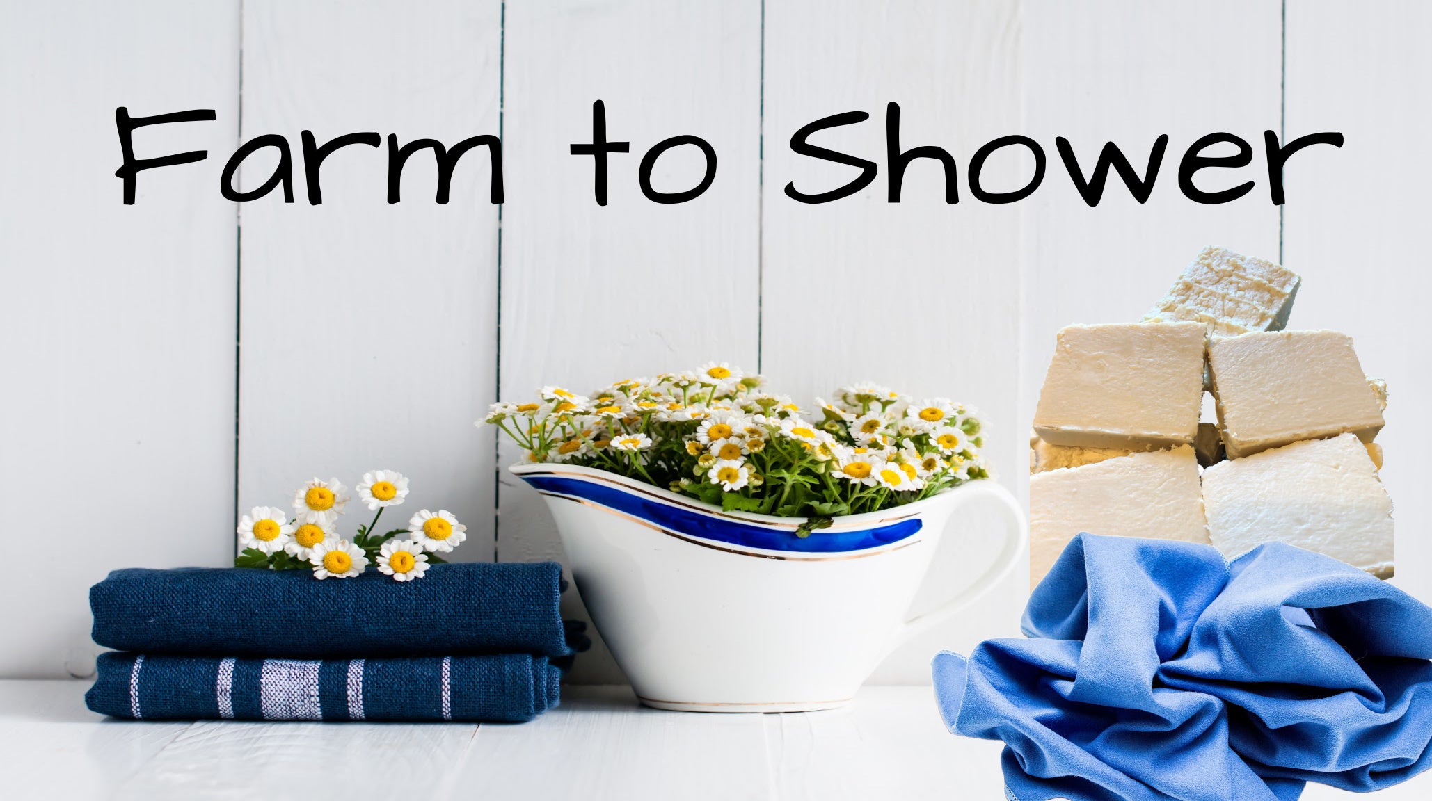 LuLu Suds Home Page banner with towels and flowers and soap