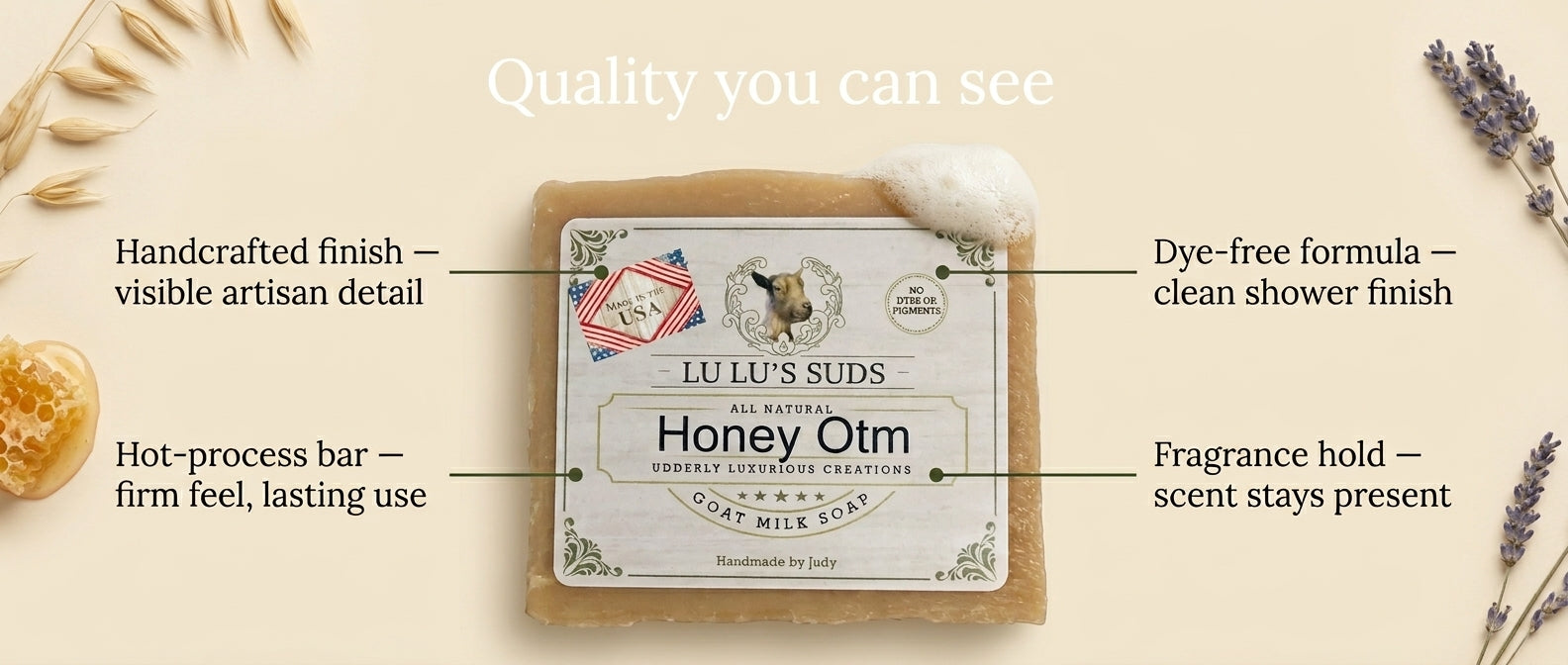 Honey Oatmeal Goat Milk Soap 5 oz.