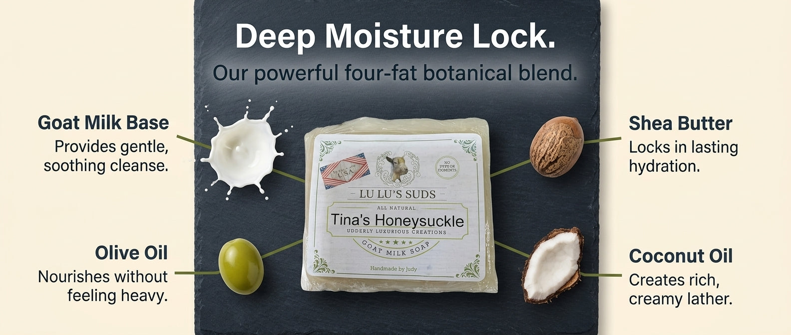 Tina's Honeysuckle Goat Milk Soap 5 oz.