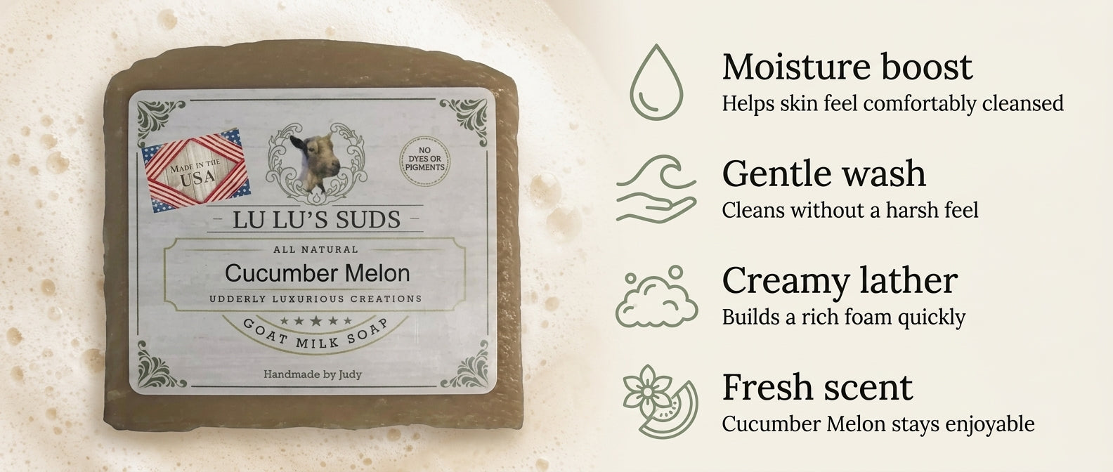 Cucumber Melon Goat Milk Soap 5 oz.