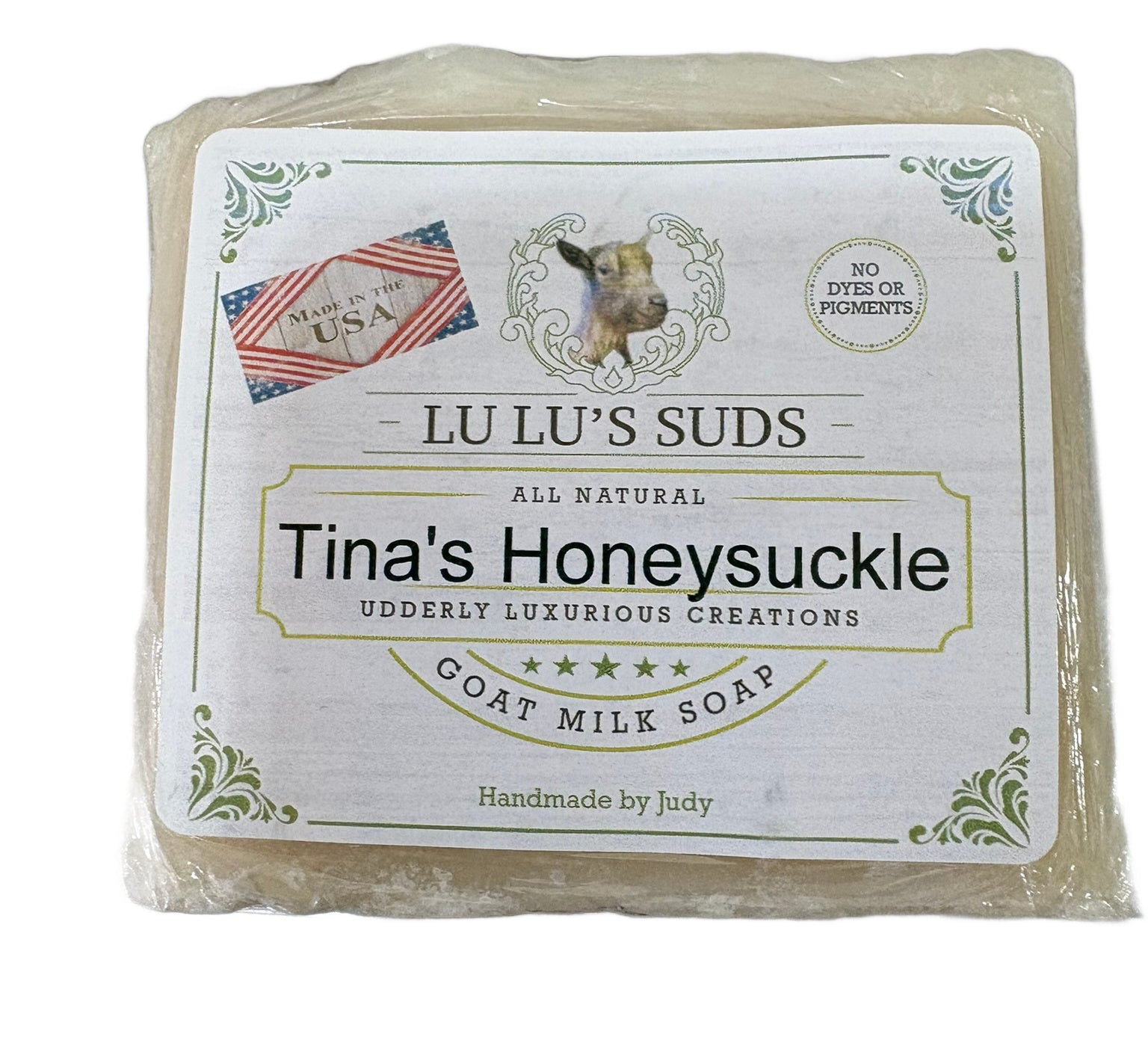 Tina's Honeysuckle Goat Milk Soap 5 oz.