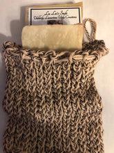 Soap Bag 100% Cotton Hand Knitted Monkey Brown & Antique Cream
