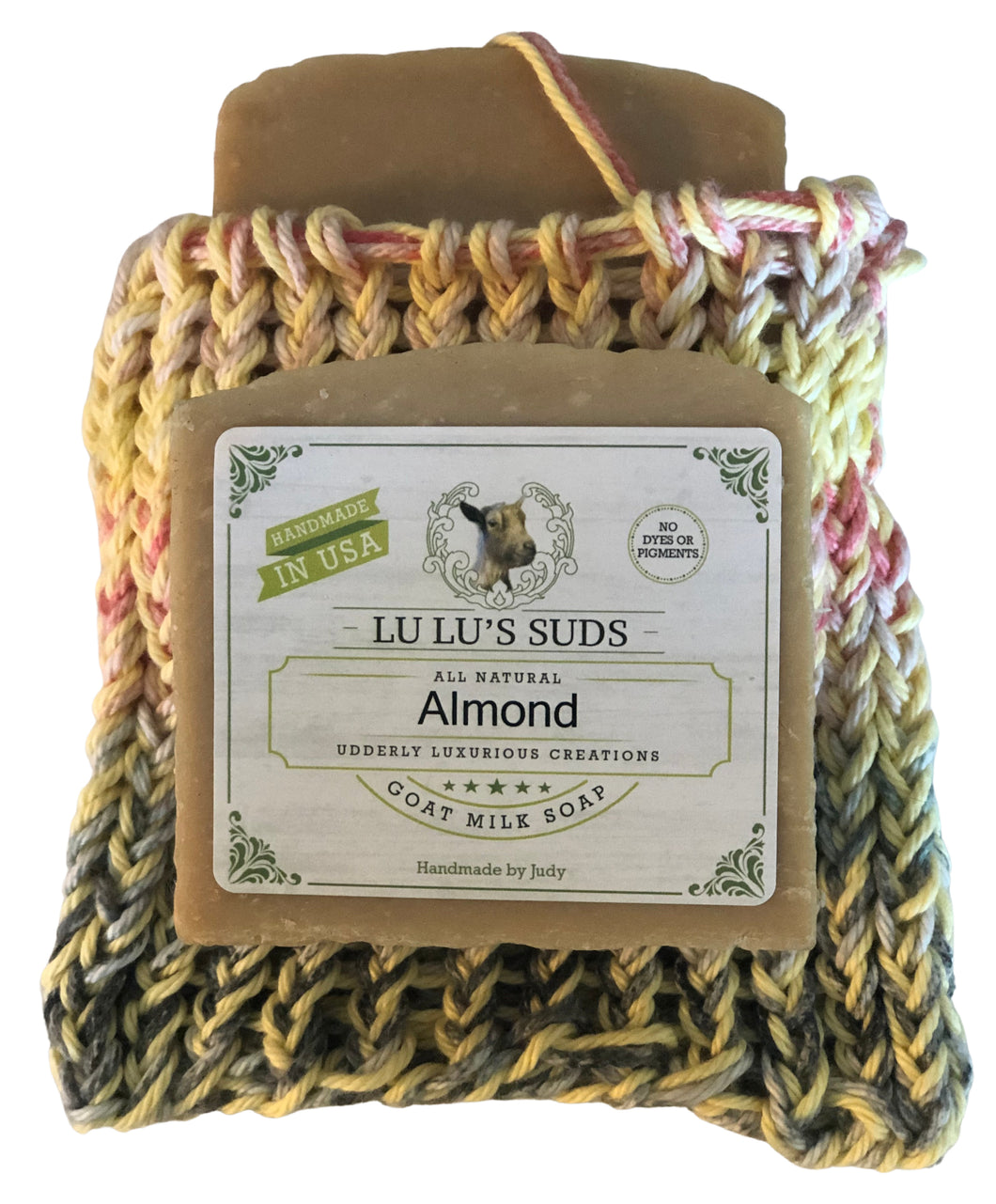 Soap Bag 100% Cotton Hand Knitted City Beat & Buttercup
