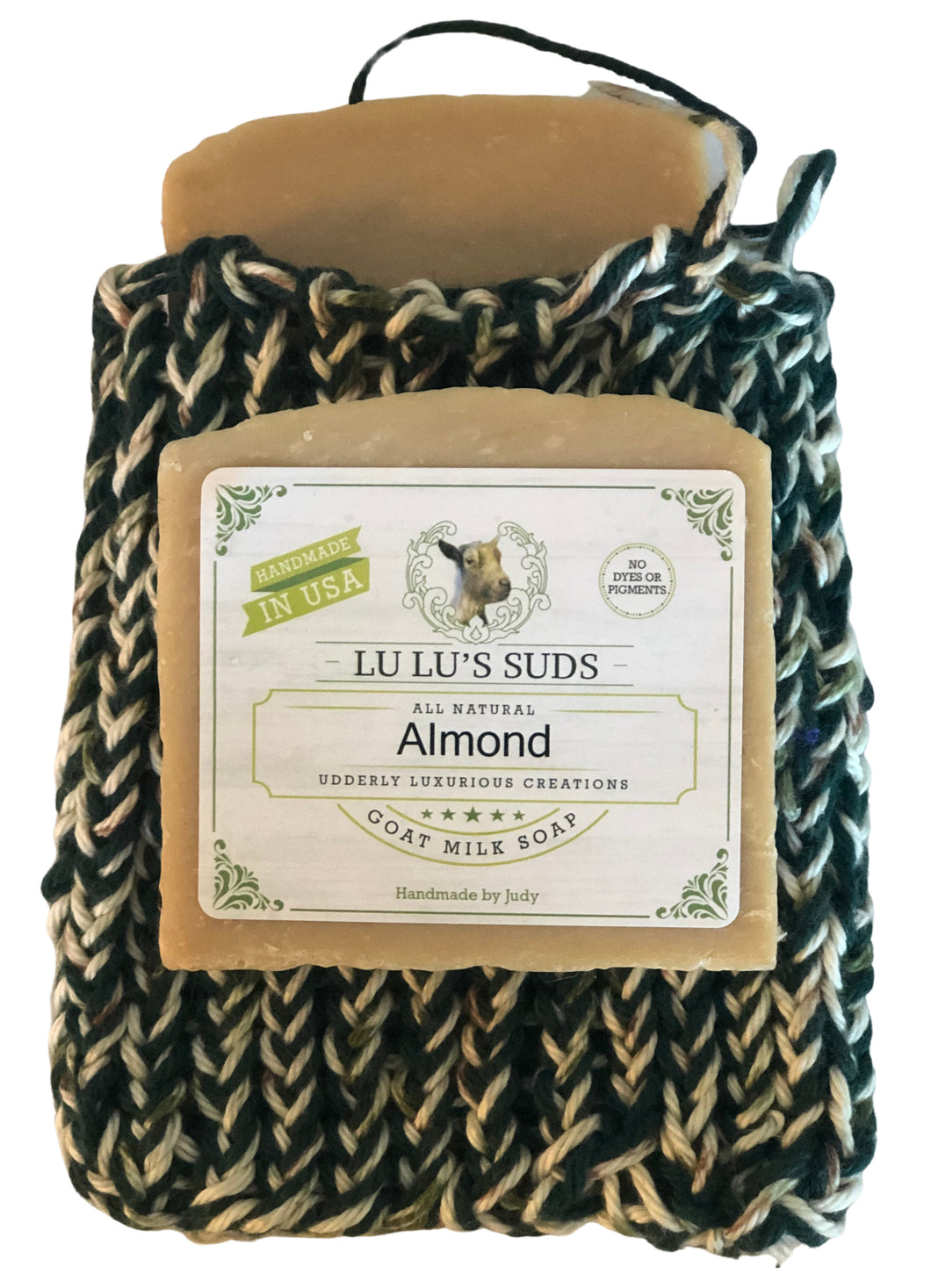 Soap Bag 100% Cotton Hand Knitted Forest & Woods