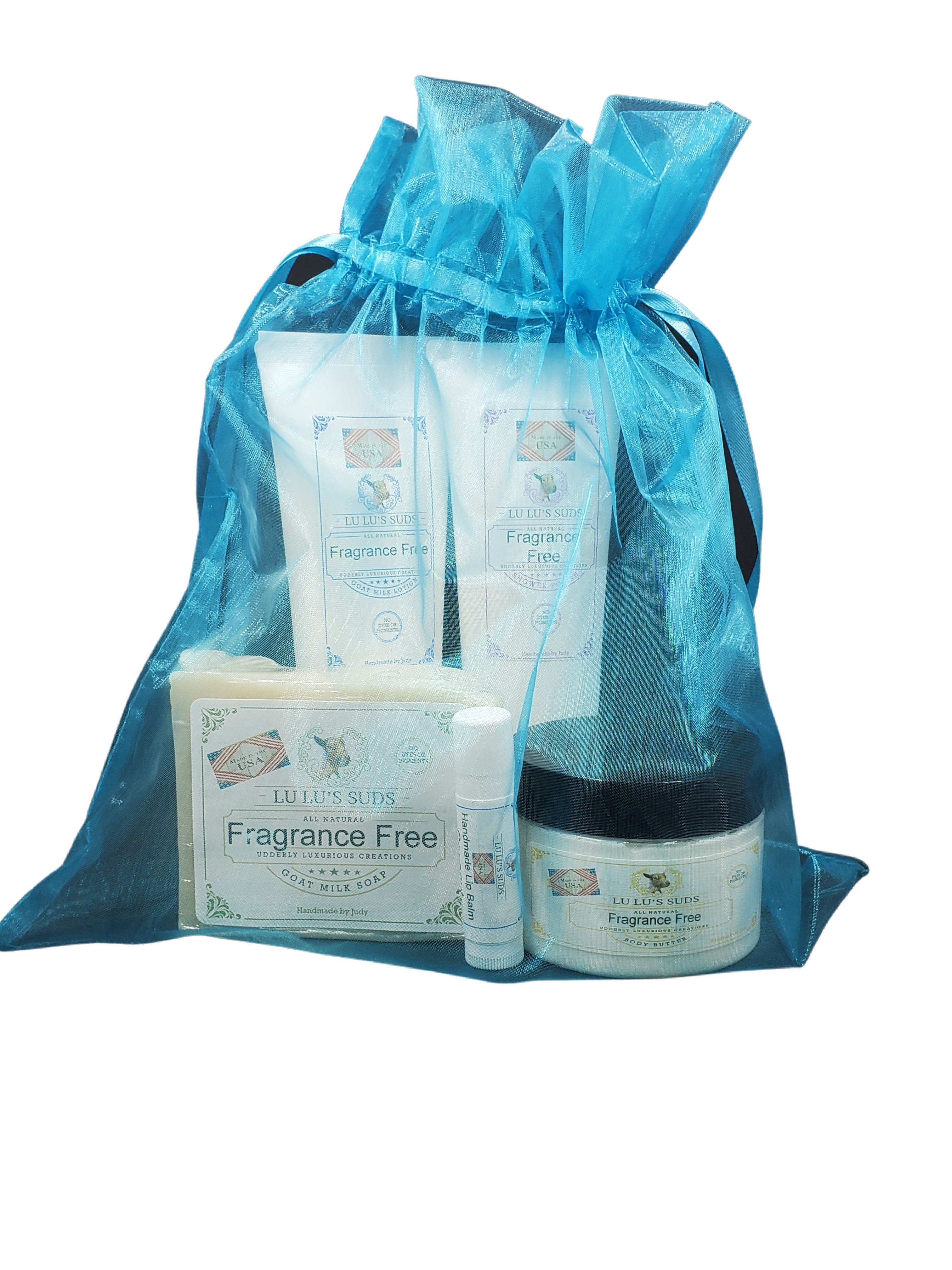 Fragrance Free Soap, Lotion, Body Butter, Body Shower Polish Gift Set