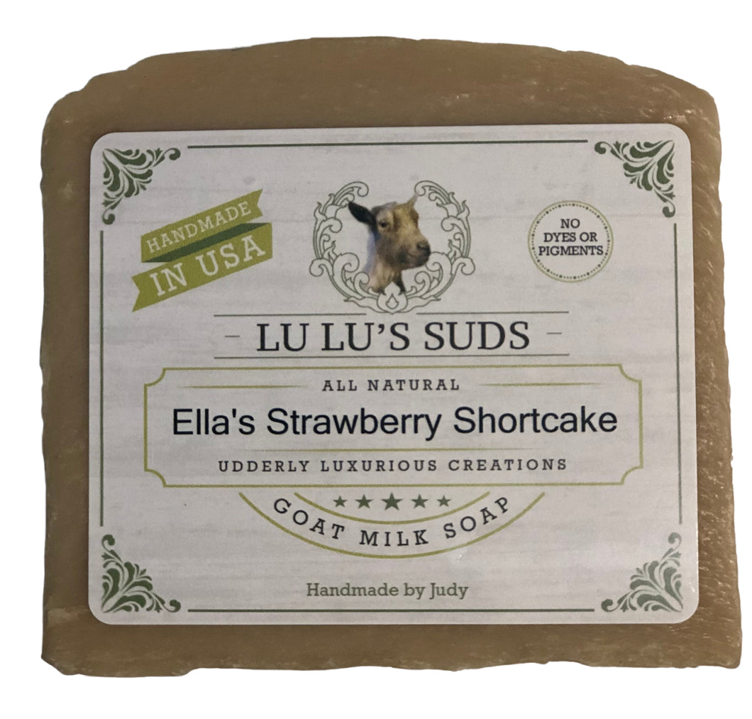 Ella's Strawberry Shortcake Goat Milk Soap 5 oz.