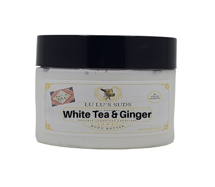 White Tea & Ginger Soap, Lotion, Body Butter, Body Shower Polish Gift Set